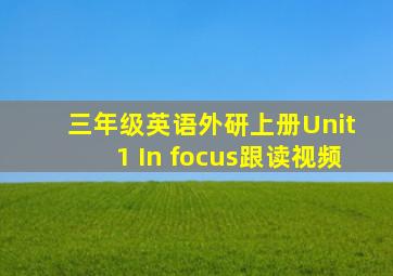 三年级英语外研上册Unit 1 In focus跟读视频